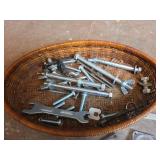 Mixed Hardware Lot with Woven Basket