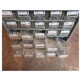 Metal Hardware Storage Cabinet with Contents