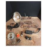 Clamp Light with Electrical Parts Lot