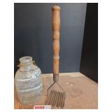 Kitchen Collectibles Set - Glass Jar, Masher, Tins