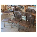 Metal Folding Chairs with Cane Pattern