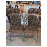 Metal Folding Chairs with Cane Pattern