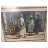 Southern Street Scene Print by MJ, St Croix, 24.5x 20.5