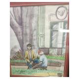 Original Jorge Duarte Original Water Color Garden Scene 2000, Costa Rica, 17 x 21