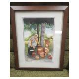 Original Caribbean Clay Pottery Scene Watercolor, Costa Rica, 16 x 20