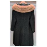 Vintage Lady Stanley by Ben Hoco Wool Coat with Tan Mink Collar