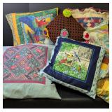 Tropical Bird and Garden Theme Decorative Pillow Set