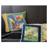 Tropical Bird and Garden Theme Decorative Pillow Set