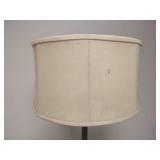 Vintage Traditional Bronze Three Light Floor Lamp with Ceramic and Cream Shade