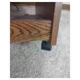 Wood TV Stand with Storage Shelves