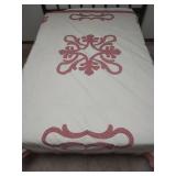 Vintage Handmade Floral Applique Coverlet, Full Size