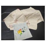 Vintage Handmade Floral Burlap Drawstring Shopping Bags from Nicaragua, Woven Textile Bags and More