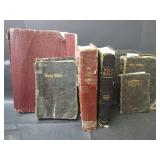 Vintage Collection of Old Holy Bibles Including Thompson Chain Reference