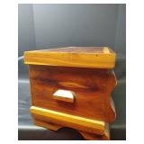 Handcrafted Wooden Storage Cedar Chest with Interior Removable Shelf, Fits in Table