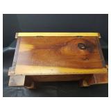 Handcrafted Wooden Storage Cedar Chest with Interior Removable Shelf, Fits in Table