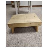 Homemade White Wooden Doll High Chair with Ring Toss Game and Step Stool