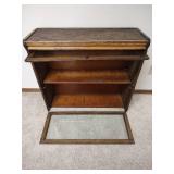 Oak Barrister Bookcase Section with Glass Fronts, 33.5 wide x 11.5 deep x 30 tall (Comes apart in Sections)