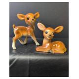 Ceramic Baby Deer Figurines Set marked Japan