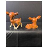 Ceramic Baby Deer Figurines Set marked Japan