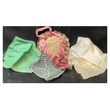 Vintage Linen Handkerchiefs with Vintage Crocheted items