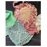 Vintage Linen Handkerchiefs with Vintage Crocheted items
