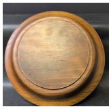 Hand Carved Decorative Wooden Bowl with Hand carved Bear Figure and Tulip Carved from Animal Horn