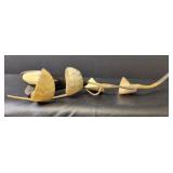 Hand Carved Decorative Wooden Bowl with Hand carved Bear Figure and Tulip Carved from Animal Horn