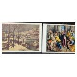 Mixed Art Print Postcard Collection with Surrealism and Religious Scenes