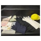 Vintage Ladies Accessory Set with Embroidered Handkerchiefs and Gloves