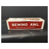 Mid-Century Sewing Kit with Ribbons and Awl