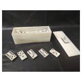 White Onyx Domino Set in Onyx Storage Box