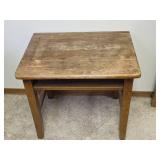 Antique Wooden School Desk with Storage Shelf