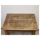 Antique Wooden School Desk with Storage Shelf