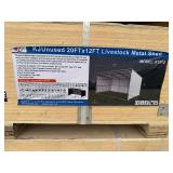 Unused KJ Metal K1912 12 x 20 Livestock Loafing Shed in Cream