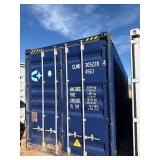 First Use 40 Foot High Cube C Container with one set of rear doors CLNU3052284. Blue In Color