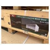 Unused KJ Metal K2512 12 x 25 Livestock Loafing Shed in Cream