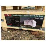 Unused KJ Metal K1912 12 x 20 Livestock Loafing Shed in Cream