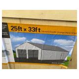 Unused SDL2533DGMS:  25x33 Double Garage Metal Building - No Garage doors included