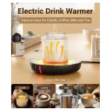HouseGem Large Candle Warmer Plate - Coffee Cup Mug Warmer for Desk, Candle Melter, Electric Mug Heater for Beverages, Milk & Tea, Coffee Accessories Ideal Gifts Keep Cup Warm (Black)