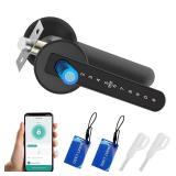 Fingerprint Door Lock, 5-in-1 Smart Biometric Door Knob with Keypad, Fingerprint, App Control, IC Card, Backup Keys, Keyless Entry Door Lock for Bedroom, Home, Office, Apartment