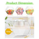 Glazeal 4pcs Large Candy Jar with Spoons, 72 OZ Hexagon Candy Jar Plastic Clear Cookie Jar with Lid for Candy Buffet, Kitchen Storage Containers Set
