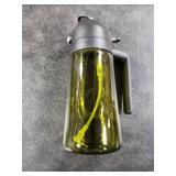 YARRAMATE 16oz/470ml Light-Blocking Dark Oil Sprayer for Cooking, 2 in 1 Olive Oil Dispenser Bottle for Kitchen, Premium Dark Green Glass Oil Bottle, Food-Grade Oil Mister for Air Fryer, BBQ (Black)