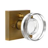 coolnews Crystal Door Knobs Antique Brass Door Knob Interior Privacy Door Knobs with Lock, Glass Door Knob Vintage Door Handle for Bedroom and Bathroom