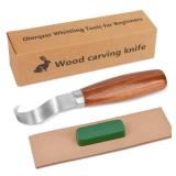 Olerqzer Wood Carving Knifes With Leather Strop Whittling Knife,Wood Carving Tools for Beginners,Adults and Kids Whittling Tools (Hook Carving Knife)