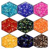 4500 Pcs SS6 2mm AB Flatback Rhinestones for Nails Art Crafts Glitter Round Shine Gems Crystals DIY Clothes Shoes Black-Bottom Purple Red AB