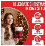 Pack Mini Christmas Stockings, 6-Inch, Red Buffalo Plaid Decoration Ornament
