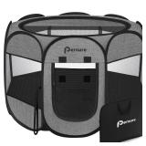 Dog Cat Playpen Indoor Outdoor for Puppy Pet Dog Cat Recovery After Surgery, Dogs Tent Crates Cage Indoor/Outdoor, Portable Pop Up Dog Kennel with Carrying Case for Travel (Premium Grey, Small)