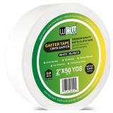 Wow Gaffers Tape 2 Inch White - 50 Yards, Residue Free, Non-Reflective & Heavy-Duty - Professional Grade Gaff Tape - Ideal for Photography Backdrop, Cables, Cords & Floor Taping
