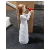 JQKBST Angel Cardinal Figurines Gift for Women, Messenger, Sympathy Gifts for Loss of Loved One, Sculpted Hand-Painted Figure Statue Home Decor