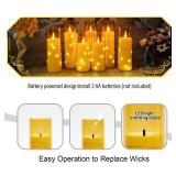 Eebuss Flameless Candles with Embedded Star String, Battery Operated LED Pillar Candles with Timer and Remote Control,Home Decorating for Ambianceï¼ Set of 7 (Gold)